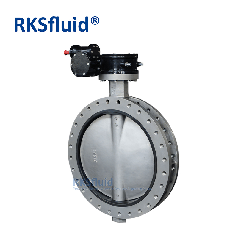 RKSfluid 연성 철 탄력성 좌석 U- 섹션 이중 플랜지 나비 밸브 DN350 CE ISO WRAS ACS 승인