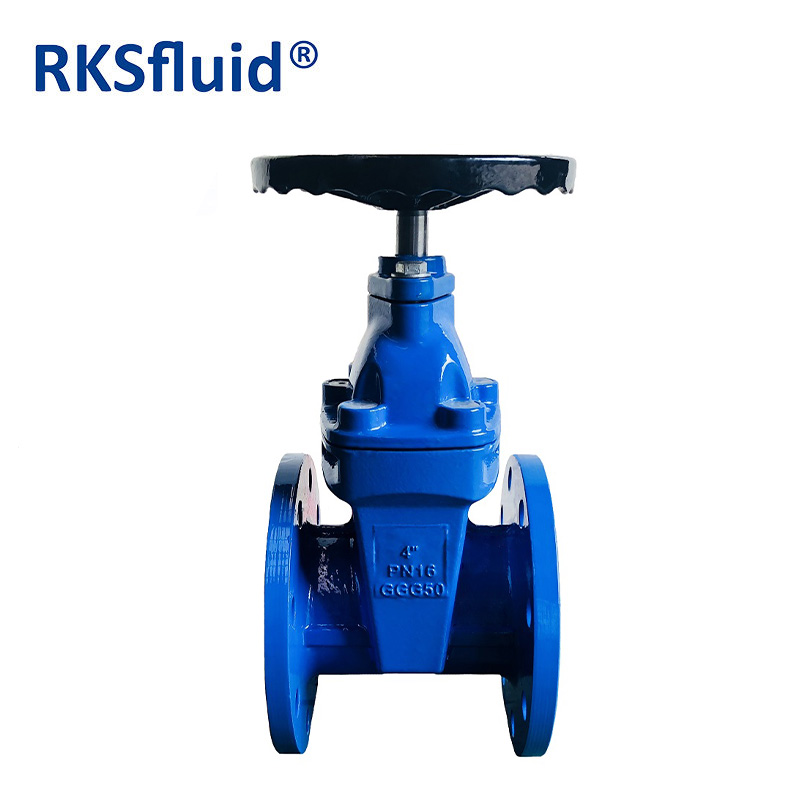 RKSfluid EPDM seated ductile cast Iron PN10 PN16 class150 resilient seated water seal gate valve