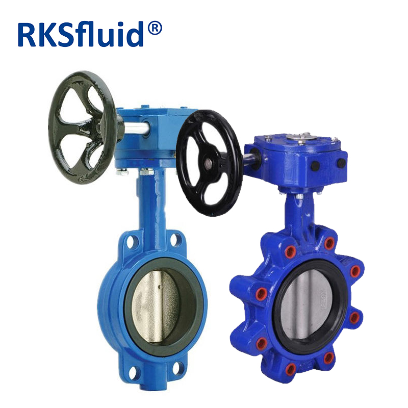 RKSfluid 핫 판매 PN16 DN50 연성 주철 러그 나비 밸브 사용자 정의 가능