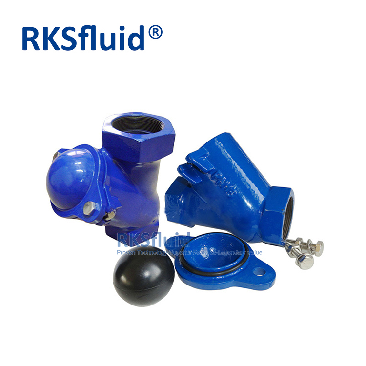 RKSfluid 비 반환 스크류 체크 밸브 DN65 연성 철제 나사산 엔드 볼 체크 밸브 PN10 PN16