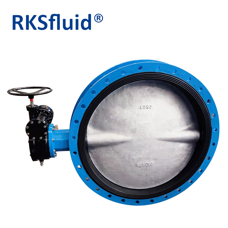 RKSfluid เหล็กดัดเหล็ก EPDM DN1100 ความยืดหยุ่นที่นั่งวาล์วผีเสื้อ