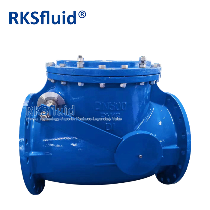 RKSfluid Brand Scellant Resilient EPDM NBR Double bride Swing Valve de contre contrôle PN16 pour le gaz d'eau pétrolière