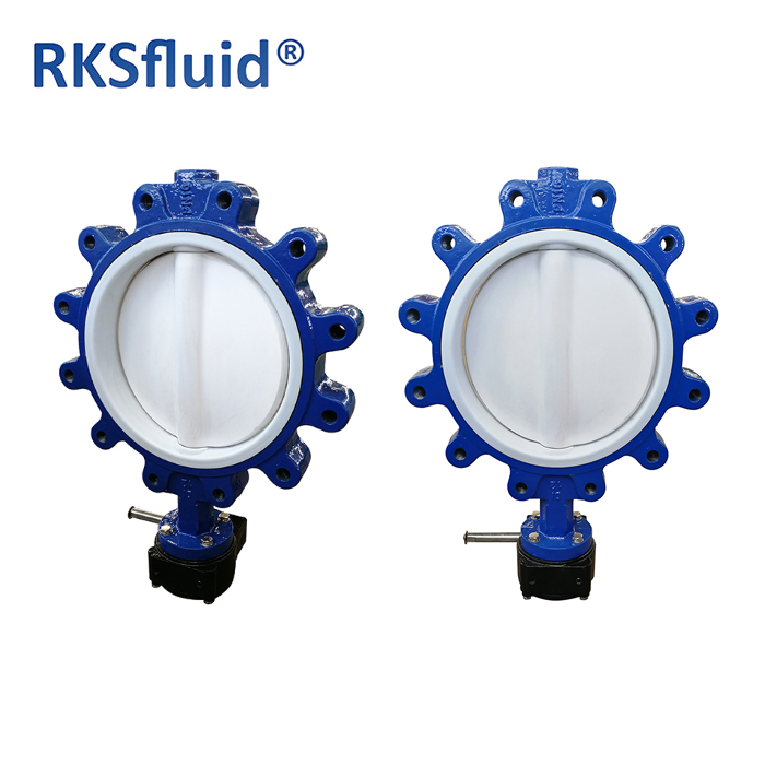 RKSfluid-Qualität zu einem günstigen Preis Art der Öse Absperrklappe komplett mit PTFE-Gusseisen überzogen