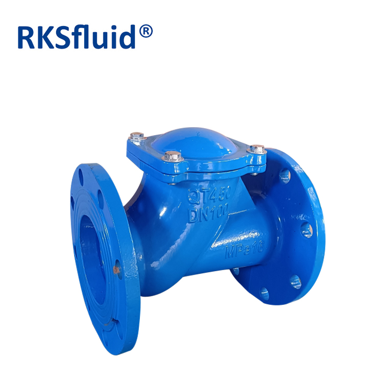 RKSfluid 중국 비 반환 밸브 연성 철 플랜지 엔드 볼 체크 밸브 PN16 DN100 하수