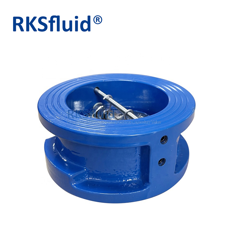 Fabricante de fábrica RKSfluid ANSI EPDM/NBR Sentada DN100 WAFER Válvula de retención de doble placa PN16 para aguas residuales