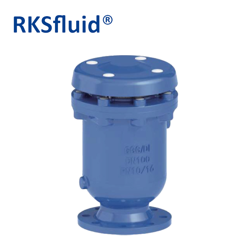 RKSfluid Factory Supply Direto DN100 PN10 PN16 Ferro Ductil Flange Válvula de liberação de pressão de ar