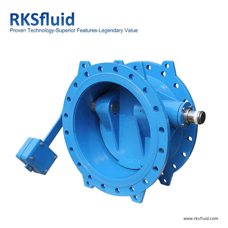 RKSfluidフランジ接続チルトバタフライチェックバルブDN1200とカウンター重量