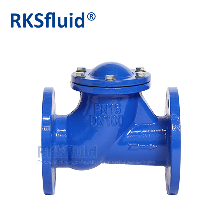 RKSfluid 워터 밸브 연성 철 플랜지 타입 볼 체크 밸브 DN100 PN10 PN16 플랜지 엔드 비 리턴 밸브