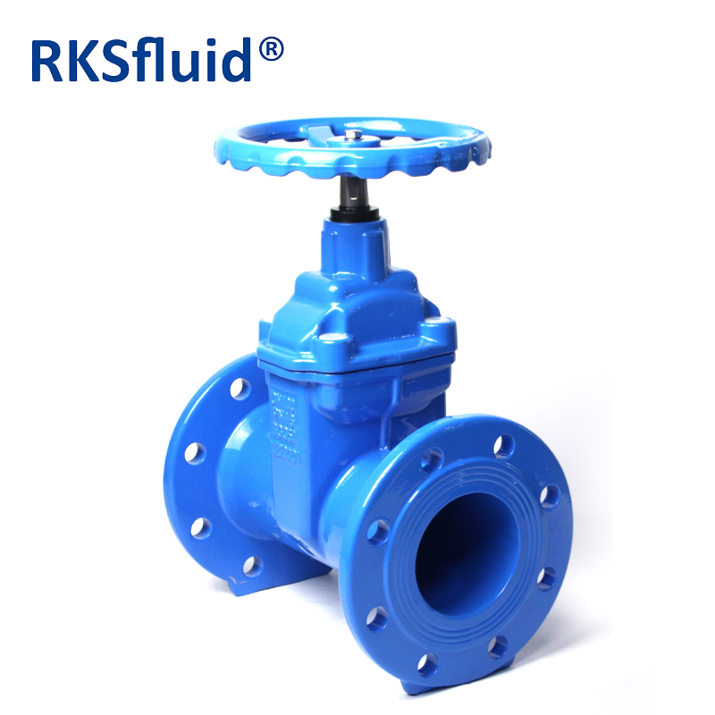 RKSfluid DIN F4 GGG50 DN100 Válvula de compuerta de hierro dúctiles resilidos para aguas residuales y aceite