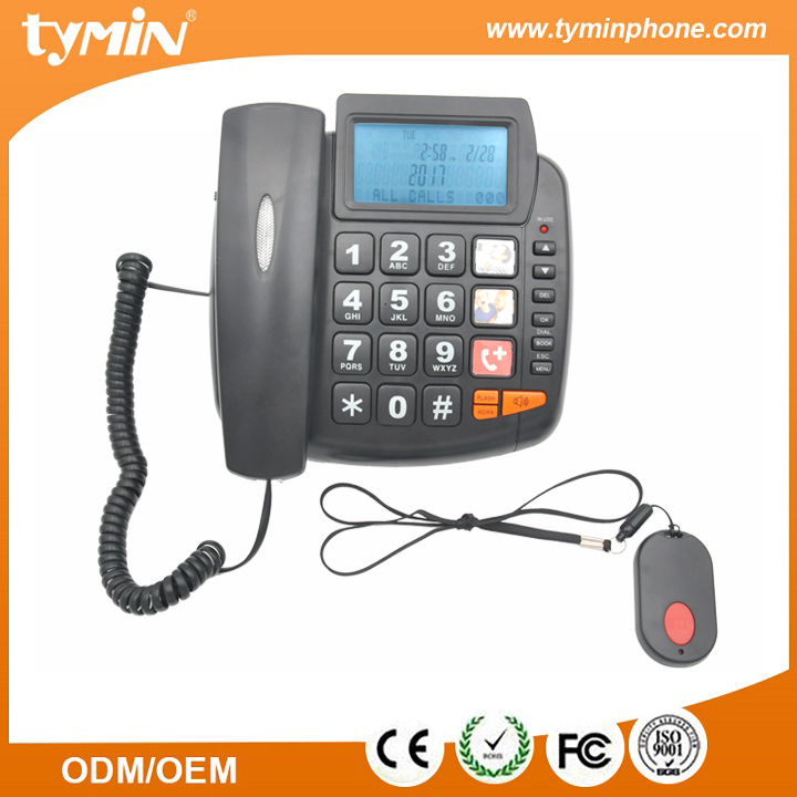 Гуандун 2019 Высококачественный телефон экстренной помощи с большой кнопкой SOS с функцией идентификации вызывающего абонента и громкой связью для пожилых и детей (TM-S003)