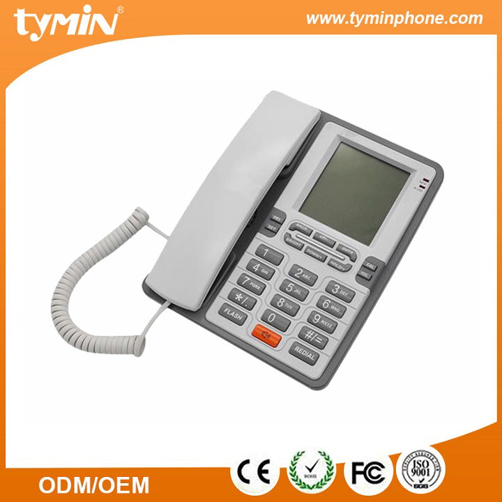 مجموعة هواتف منزلية لاسلكية ذات خط مفرد عالية الجودة مع شاشة عرض LCD فائقة الدقة (TM-PA076)