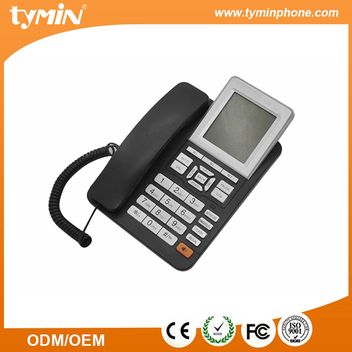Téléphone fixe analogique fixe de vente à chaud avec écran ACL mains libres et super (TM-PA093)