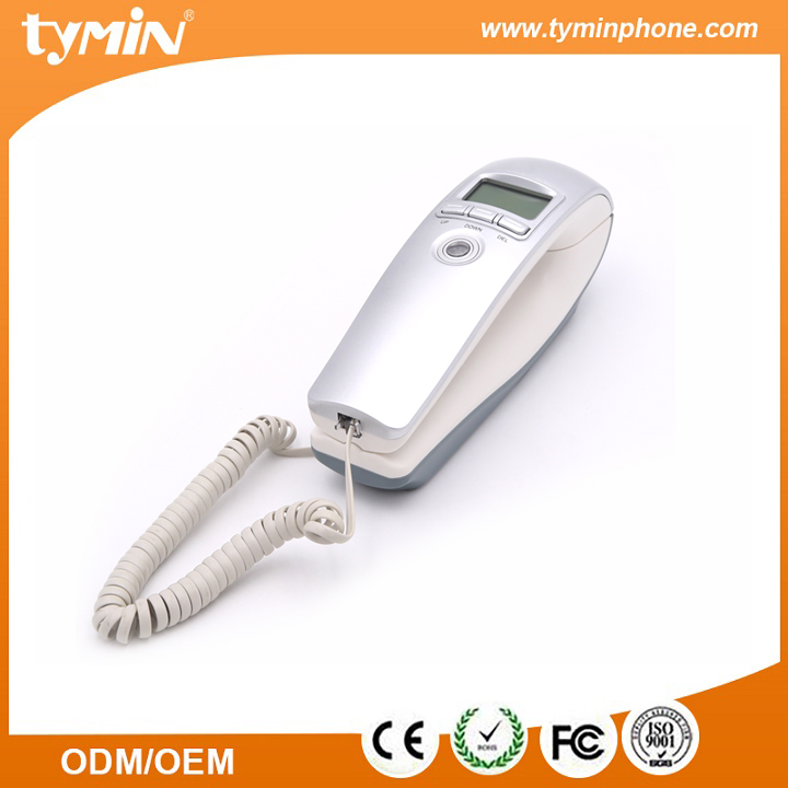 Identification de l'appelant à petit écran LCD Téléphone Slimline P / T commutable et montable au mur (TM-PA051)