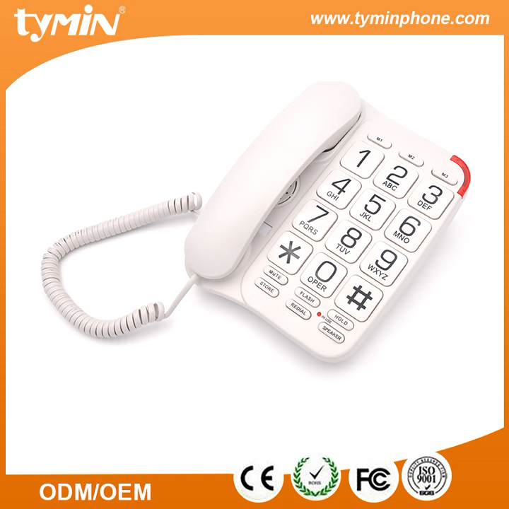 Tymin nouveau design amplifié téléphone gros bouton pour une utilisation âgée