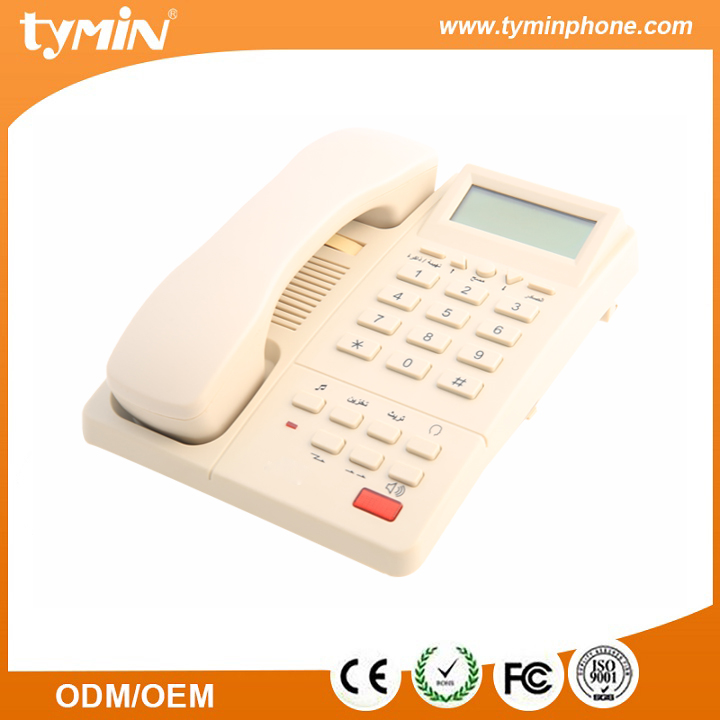 Wall mountable hotel hospitality telephone with caller ID function (TM-PA045)