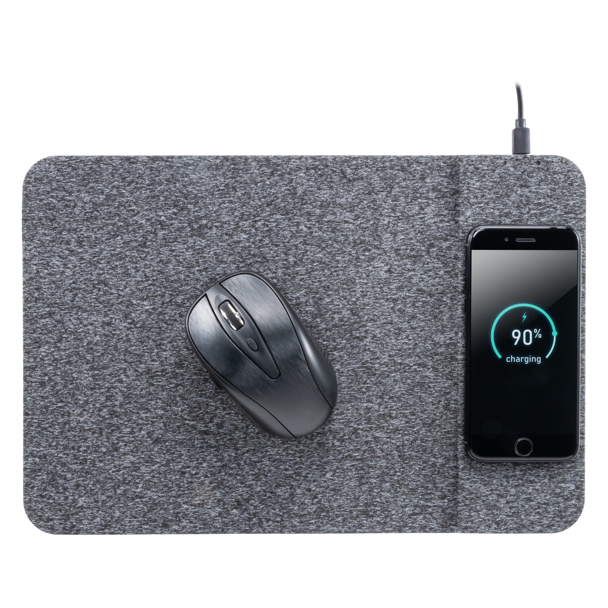 Tappetino per mouse caricatore wireless veloce 2 in 1 di vendita caldo con tessuto personalizzato in superficie per giochi per computer e studio di ufficio (MH-D85)
