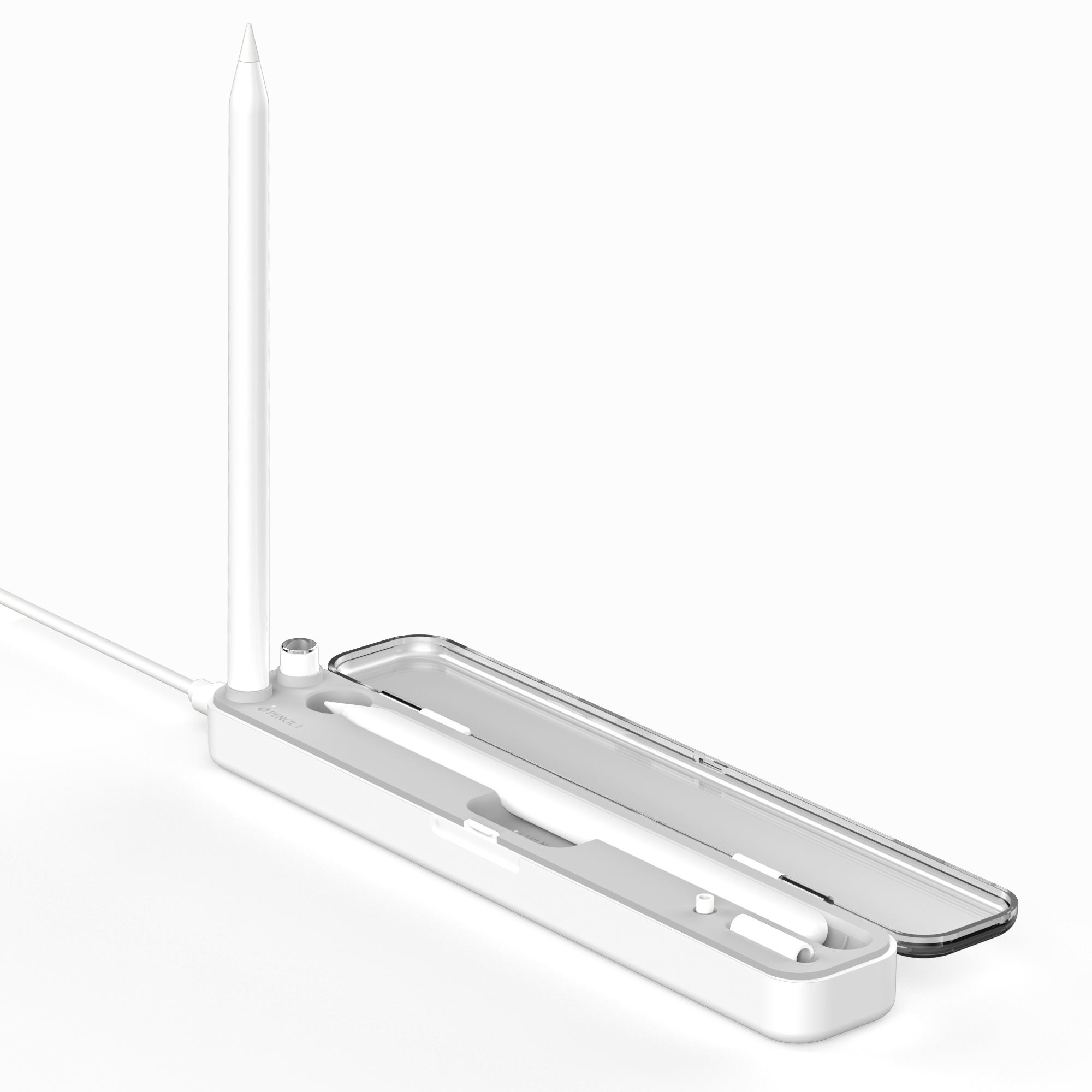 مربع تخزين قلم رصاص Apple الشحن اللاسلكي المغناطيسي للجيل الثاني من قلم الرصاص وحامل الحافظة المدمج لأقلام iPad (MH-D38)