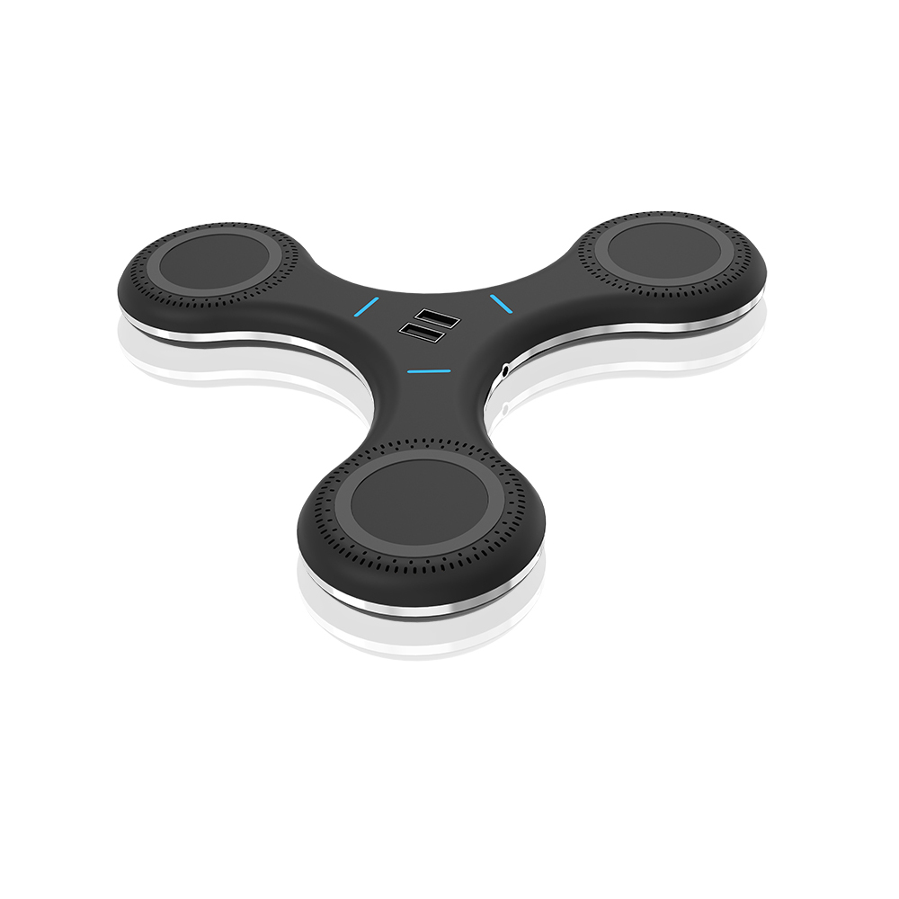 Shenzhen Finger Spinner Design 5 in 1 Wireless Charging Pad for iPhone XS Max/XR/X/8 Plus and Samsung Galaxy S9/S9 Plus with 2 Extra USB Charging Port for Other Devices Simultaneously (MH-Q200)
