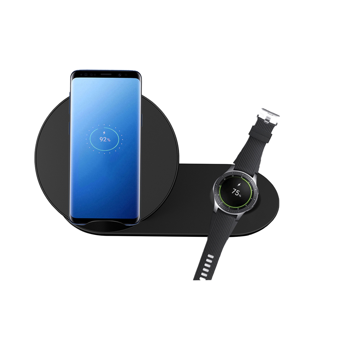 Shenzhen New Design 2 in 1 Wireless Charging Pad για iPhone XS Max / XS / XR / X / 8 Plus και Samsung Galaxy S9 / S8 και Συμβατό με Samsung Watches (MH-Q440B)