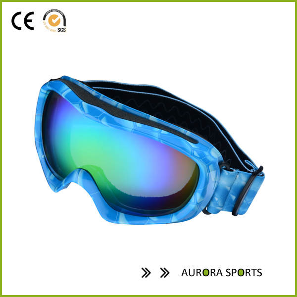 2015 مبيعات ساخنة الإطار صامد للريح أبيض أزرق الاستشعار التزلج على الثلج نظارات