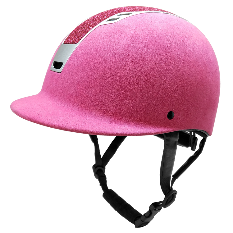 마이크로 화이버 핑크 승마 헬멧, 벨벳 승마 말 헬멧