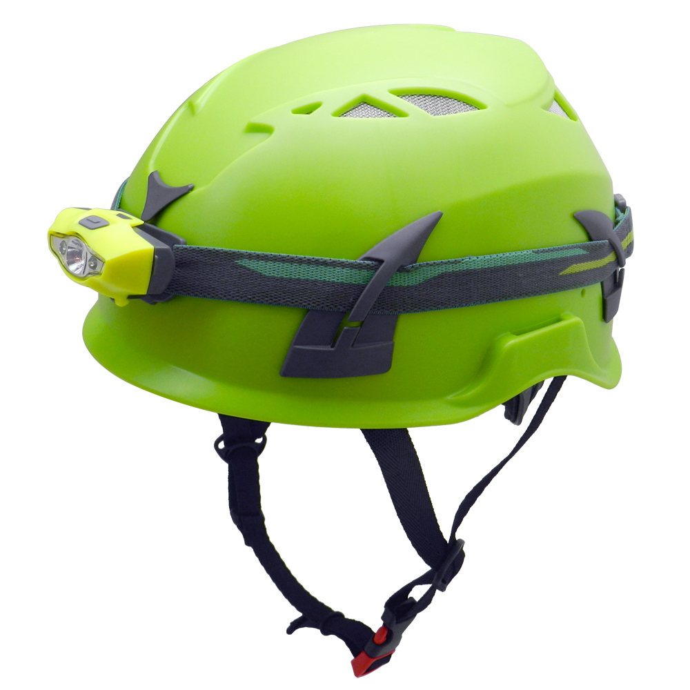 屋外PPE洞窟探検防水LEDライトヘッドランプと安全ヘルメット