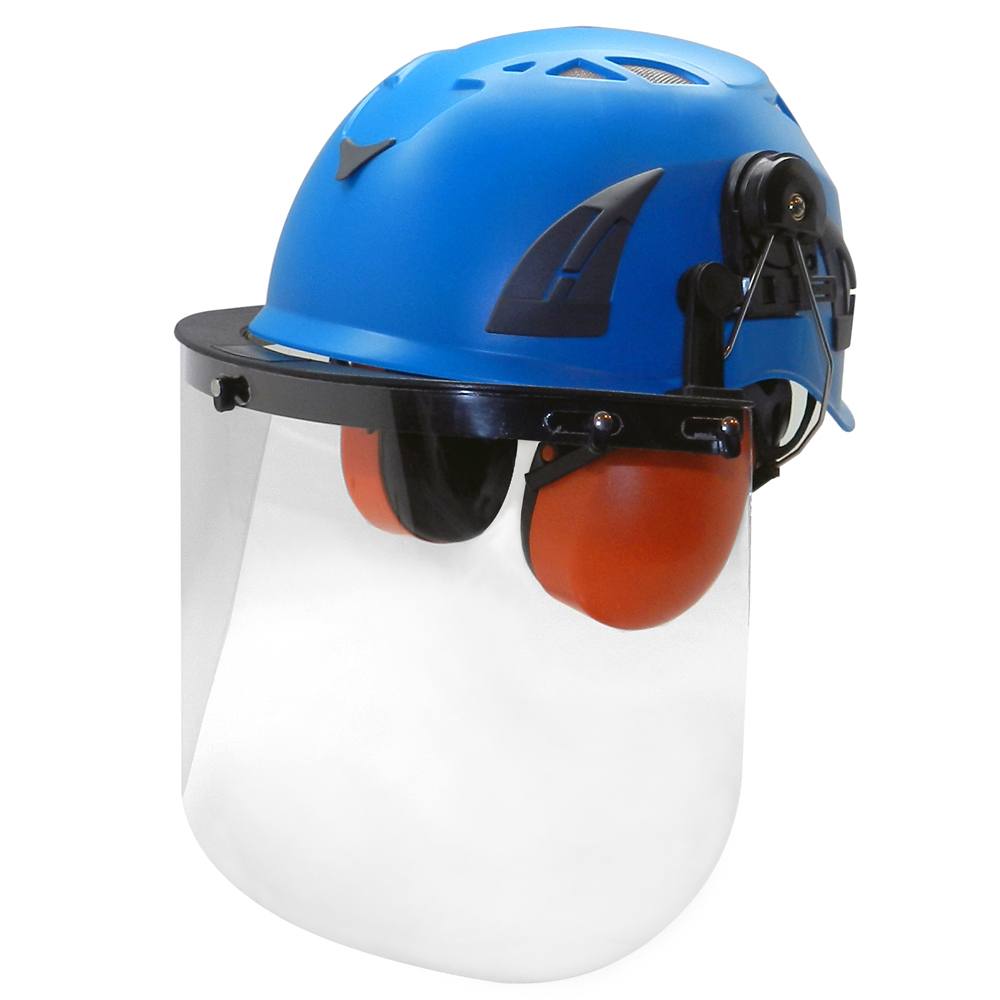 casco di sicurezza industriale con materiale PC visiera