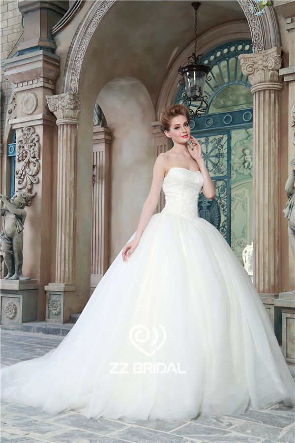 Suknia balowa suknia tiul dekolt ukochaną księżniczkę producentem weselnych