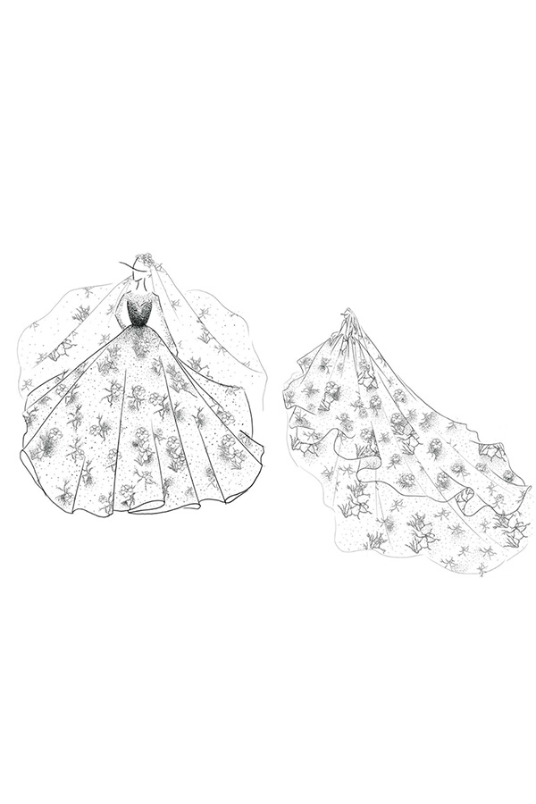 Beaded Luxury Long Train Wedding Dress Bridal Gown Crystal Wedding Dress 2019