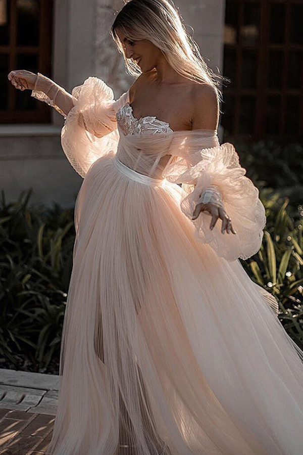 Повседневные свадебные платья Удивительные линии свадебных платьев OEM белых принцесс
