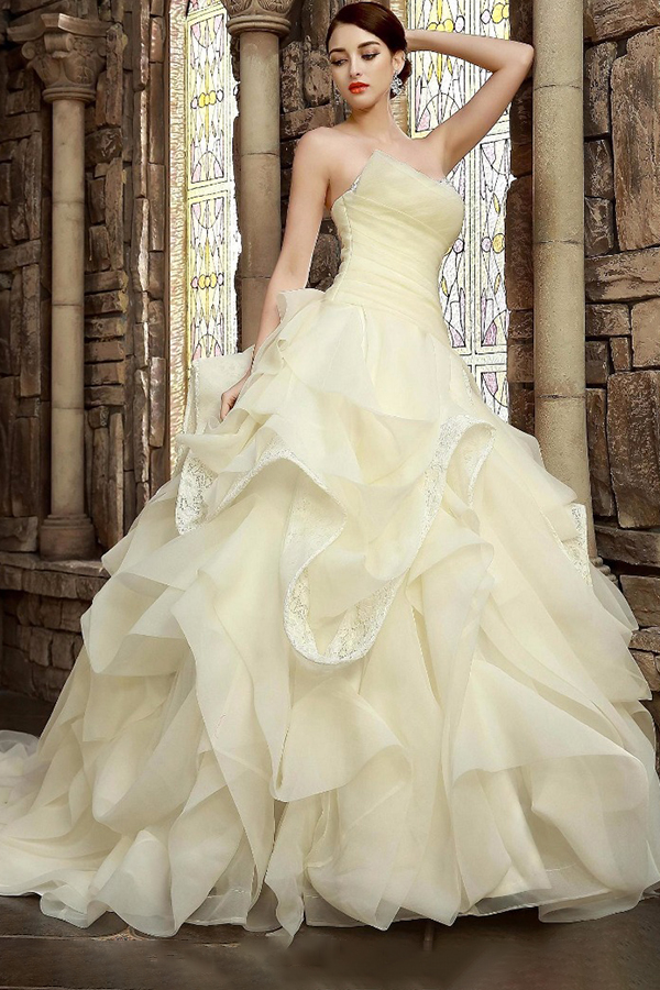 Изящное бальное платье ручной работы Ruching Ruffled свадебное платье