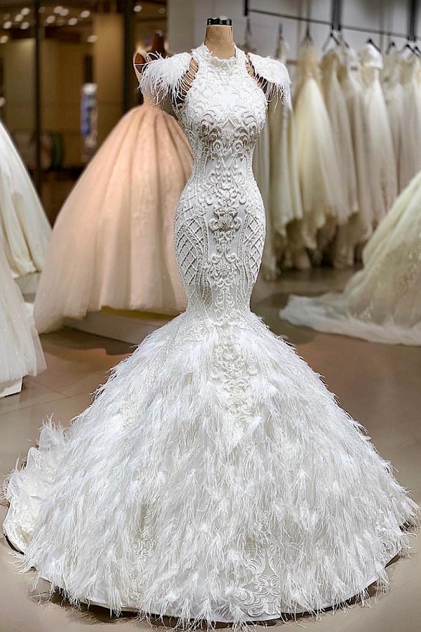 Latest Design Luxury Mermaid Sexy Long Train Vestido De Novia wedding dress ball gown