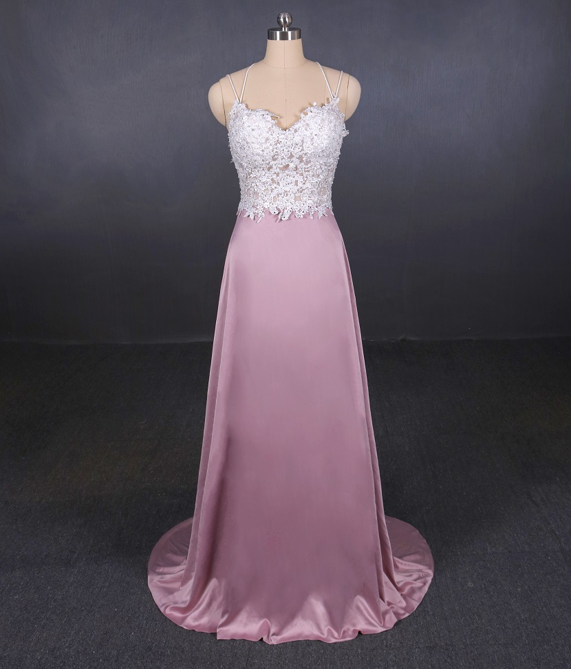 Nieuwe ontwerp formele jurk kralen trouwjurk fabrikant A Line 2 in 1 bruidsjurken
