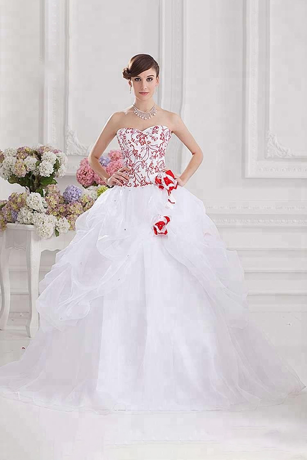 New design white ruffle embroidery sequins vestidos de 15 Quinceanera Dress ball gown