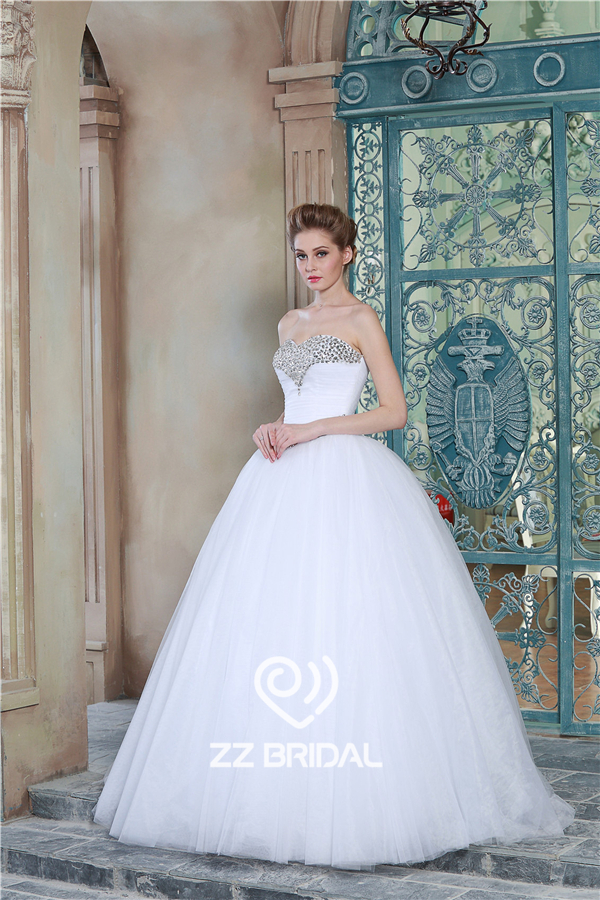 الصور الحقيقي حبيبته مطرز خط العنق الأميرة تكدرت فستان الزفاف 2015 مصنع