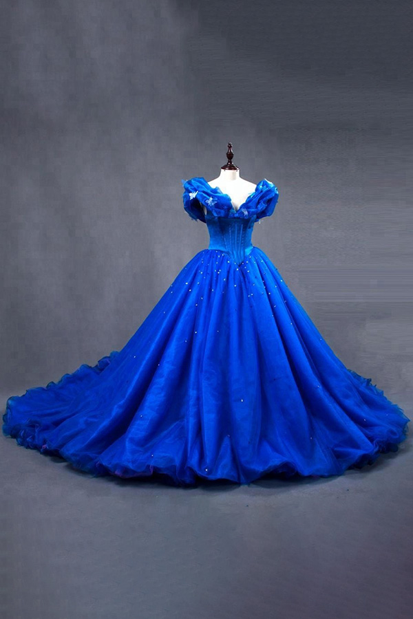 Impressionante serviço OEM plus size Vestidos de baile Royal Blue