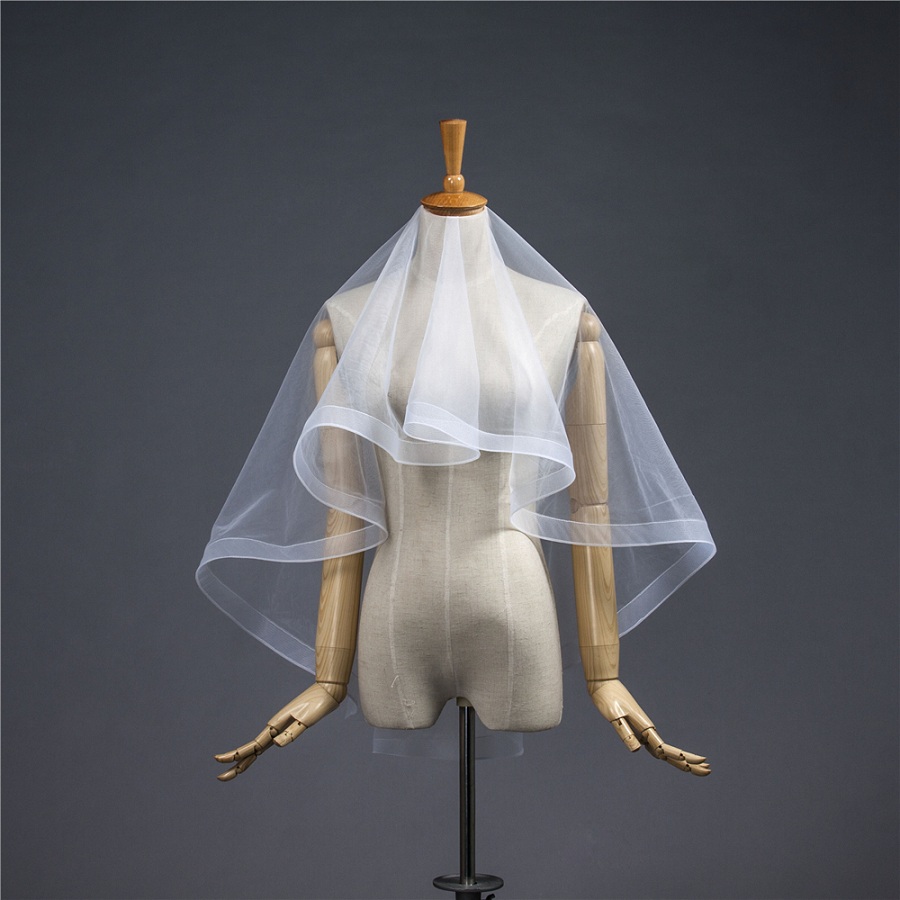 ZZ Bridal 2017 nieuwe ontwerp korte Amerikaanse tulle bruids bruidssluier