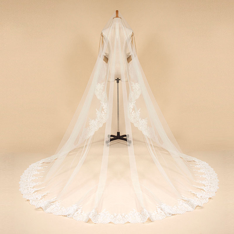 ZZ Bridal lace edge bridal wedding veil 2017 nieuwe ontwerp met kam