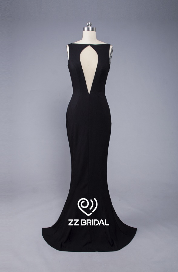 ZZ nupcial sexy back hollowed-out-ombro longo vestido de noite