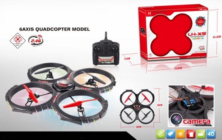 2.4Ghz 4Channel RC 4 ASSI GYRO Quadcopter con 0.3MP Camera + 1G Memory Card SD00326918
