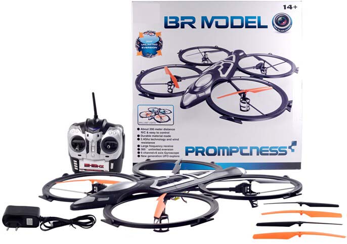 2.4Ghz 6 CH Remote Control  Quad copter with 6 AXIS GYRO & Light