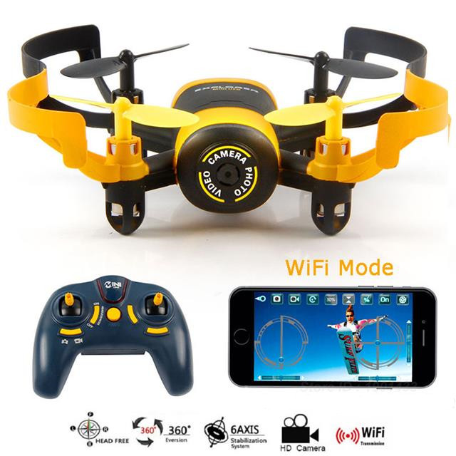 2016 Drone WiFi Mini UFO Quadcopter de control remoto con la cámara de 0,3 MP sin cabeza modo RTF