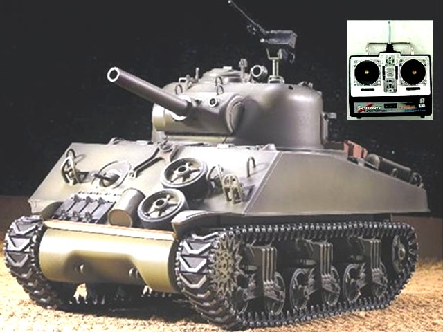New 2.4G 1/16 Radio Contrôle Heng Long M4A3 Sherman militaire RC Tank Avec SD00305453 fumeurs