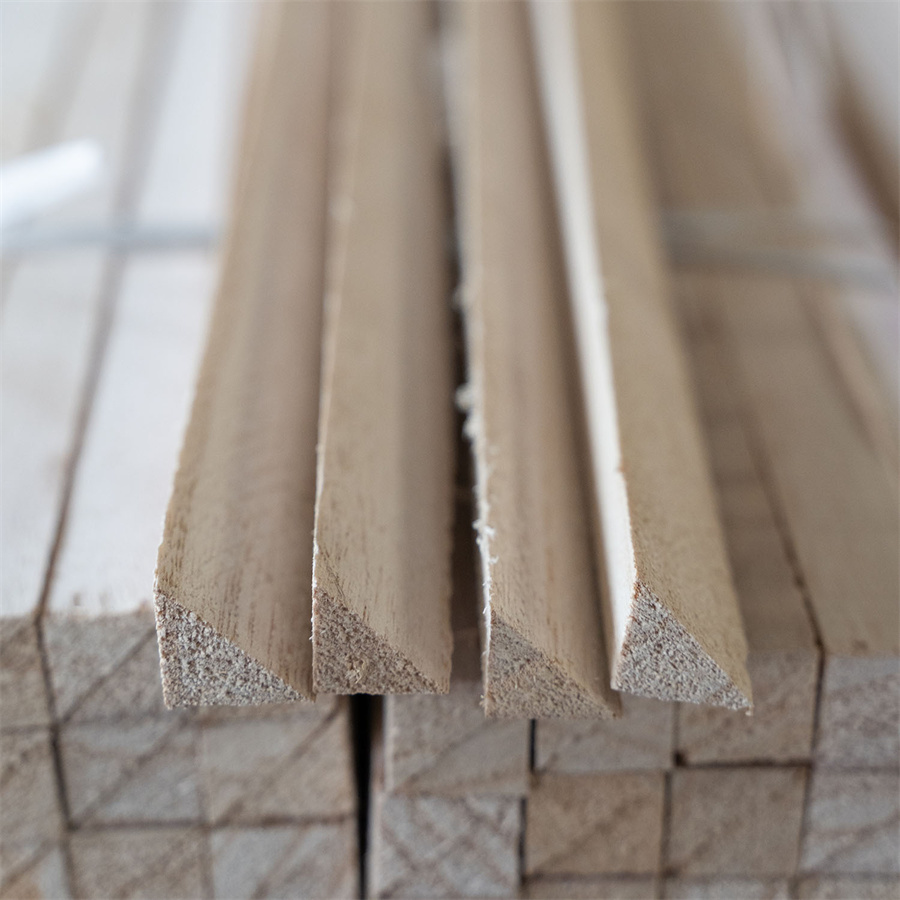 China paulownia chamfer strips for concrete forms construction manufacturer 3/4" X 3/4" X 8'/10'