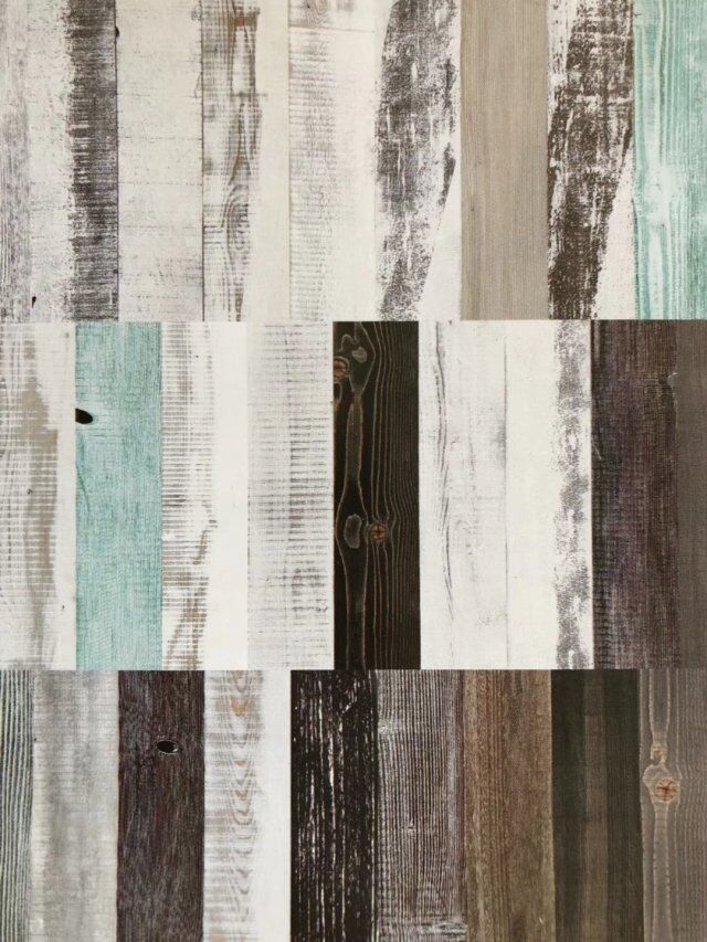 carbonizing and antique board with multiple different colors and textures