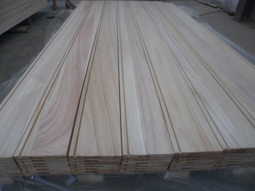 paulownia edge glued board for wall panel with groove