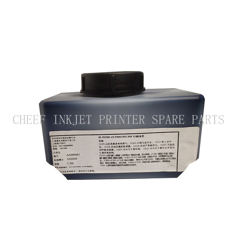 Inchiostro da stampa nero iIR-767BK-V2 per stampante a getto d'inchiostro Domino
