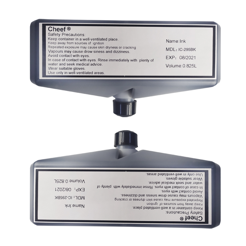 Tinta de codificación de secado rápido IC-295BK uso en tinta de aluminio para Domino