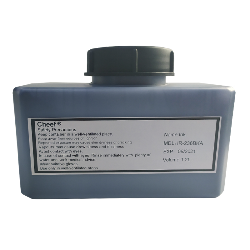 Tinta de secagem rápida IR-236BKA tinta de impressão em vidro orgânico para Dominó