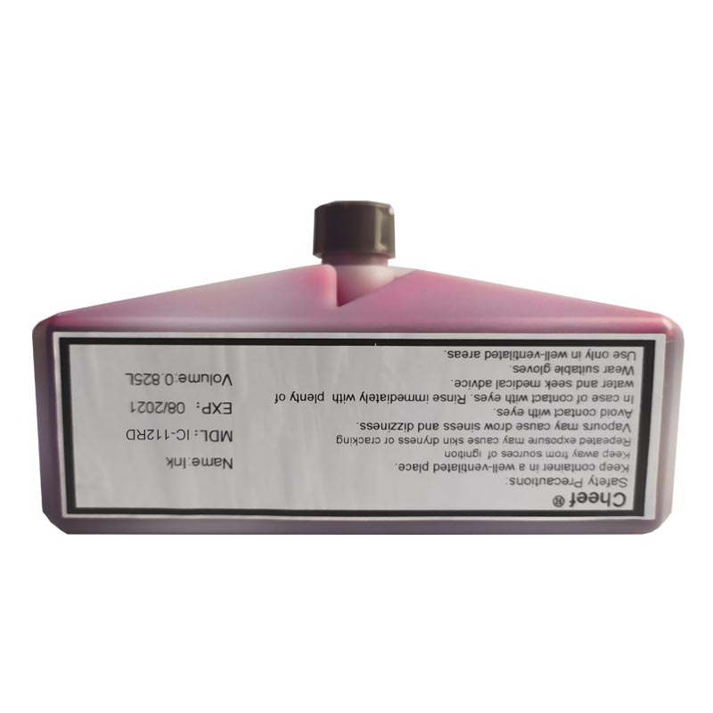 Industrial coding ink alcohol base IC-112RD UV lamp can show red fluorescence use on paper for Domino